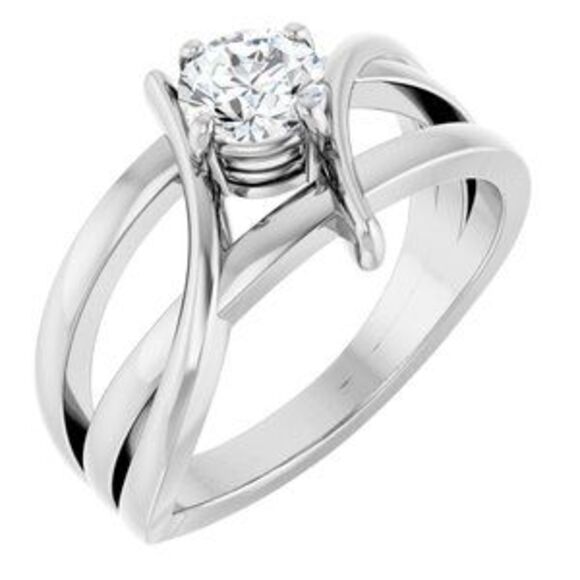 4 mm Round 隠す Colorless Moissanite Engagement Necklace for Women 